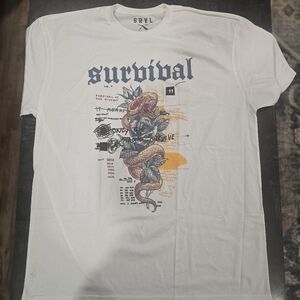 Survival Short-Sleeve Graphic Tee - White with Multi-Color Print